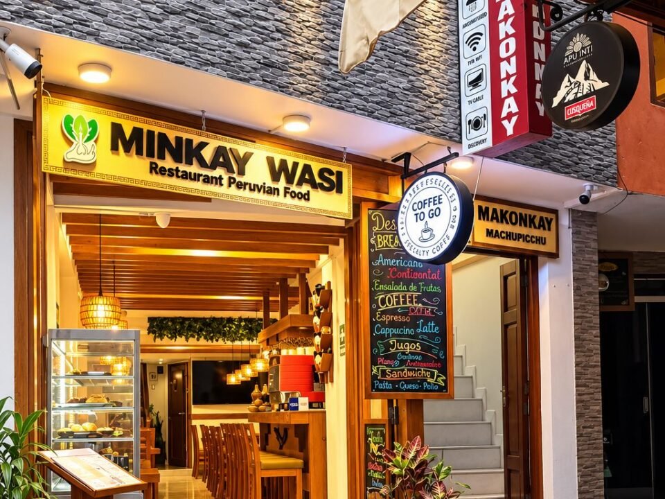 Fachada y restaurante Minkay Wasi